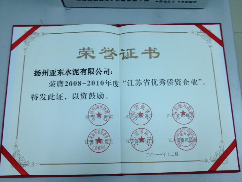 2008年度環(huán)境友好型企業(yè)（揚州亞東）
